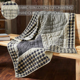 My Country Navy & Khaki Quilted Throw-Lange General Store