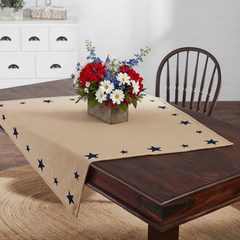 My Country Navy Star Table Topper-Lange General Store
