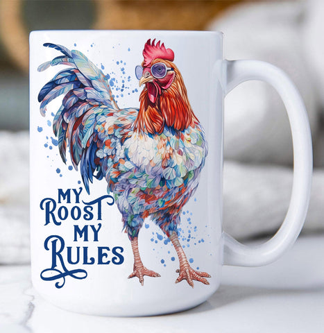 My Roost My Rules Country Rooster Mug-Lange General Store