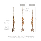 Natural Beads & Star Ornament-Lange General Store
