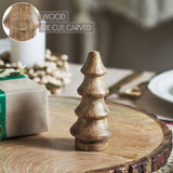 Natural Four-Tiered Hand Turned Wooden Tree Set of 6-Lange General Store