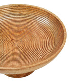 Natural Ribbed Wooden Bowl