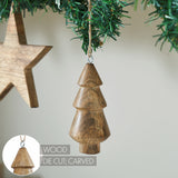 Natural Three-Tiered Hand Turned Wooden Tree Set of 6-Lange General Store