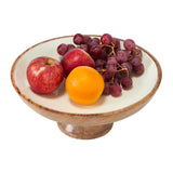 Natural With White Wooden Bowl-Lange General Store