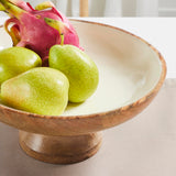 Natural With White Wooden Bowl-Lange General Store