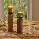 Natural Wood Log Votive Candle Holders