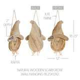Natural Wooden Scarecrow Wall Hanging-Lange General Store