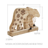 Natural Wooden Snowflake Bears-Lange General Store