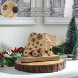 Natural Wooden Snowflake Bears-Lange General Store