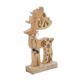 Natural Wooden Snowflake Reindeer-Lange General Store