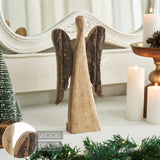 Natural and Dark Wooden Angel-Lange General Store