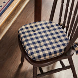 Navy & Khaki Check Chair Pad-Lange General Store