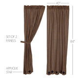 Navy Star Panel Curtains-Lange General Store