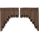 Navy Star Swag Curtains-Lange General Store