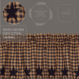 Navy Star Tier Curtains 24"-Lange General Store