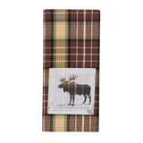 Friar Brown Plaid Moose Dishtowel