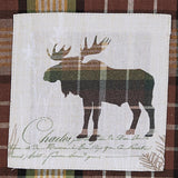 Friar Brown Plaid Moose Dishtowel