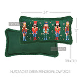 Nutcracker Green Fringed Pillow-Lange General Store