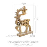 Ornate Prancer Wooden Reindeer-Lange General Store
