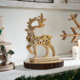 Ornate Prancer Wooden Reindeer-Lange General Store