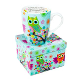 Owls On Tree Boxed Ceramic Mug-Lange General Store