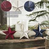 Painted Metal Red White Blue Stars Ornament Set of 3 Colors-Lange General Store