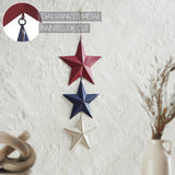Painted Metal Red White Blue Stars Wall Hanging-Lange General Store