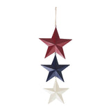 Painted Metal Red White Blue Stars Wall Hanging-Lange General Store
