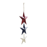 Painted Metal Red White Blue Stars Wall Hanging-Lange General Store