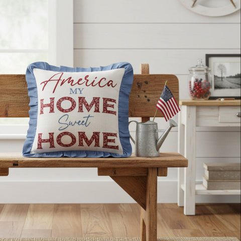 Patriotic Home Sweet Home Pillow-Lange General Store