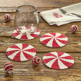 Peppermint Candy Braided Coaster Set-Lange General Store