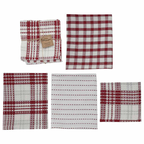 Peppermint Plaid Dish Towel and Cloth Set