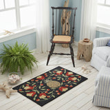 Pineapple & Flowers Hooked Rug-Lange General Store