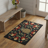 Pineapple & Flowers Hooked Rug-Lange General Store