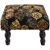 Rustic Pinecone Hooked Stool