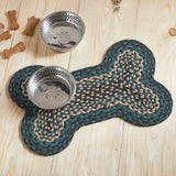 Pinehurst Dog Bone Braided Waterproof Rug Mat – Small 11.5x17.5 – Pine Green, Natural, Soft Black