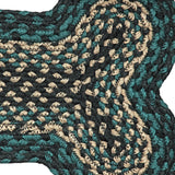 Pinehurst Dog Bone Braided Waterproof Rug Mat – Bone Shape Dog Mat – Pine Green, Natural