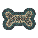 Pinehurst Dog Bone Braided Waterproof Rug Mat – Farmhouse Pet Bowl Mat – Natural, Pine Green, Soft Black