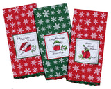 Playful Cardinal Assorted Christmas Tea Towel-Lange General Store