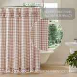 Portabella Buffalo Check Ruffled Shower Curtain-Lange General Store