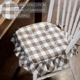 Portabella Check Ruffled Chair Pad-Lange General Store