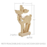 Pretty Prancer Brushed Gold Wooden Deer-Lange General Store
