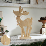 Pretty Prancer Brushed Gold Wooden Deer-Lange General Store