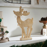 Pretty Prancer Brushed Gold Wooden Deer-Lange General Store