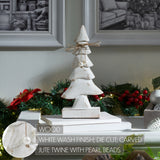 Pretty in Pearl Distressed White Wooden Trees-Lange General Store