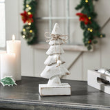 Pretty in Pearl Distressed White Wooden Trees-Lange General Store