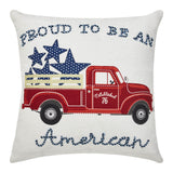 Proud To Be An American Red Truck Pillow-Lange General Store