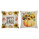 Pumpkins & Sunflowers Happy Fall Pillow Cover Set of 2