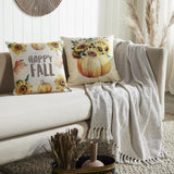 Pumpkins & Sunflowers Happy Fall Pillow Cover Set of 2
