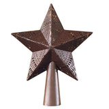Punched Metal 5 Point Star Tree Topper Red-Lange General Store